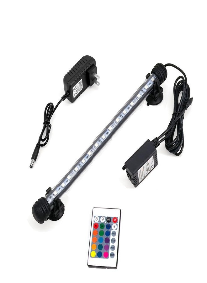 أضواء حوض السمك Bolusmll RGB مقاس 11 بوصة، أضواء حوض السمك تحت الماء، مقاومة للماء بمعيار IP68، تغيير الألوان، قابلة للتعديل، ذاكرة، قابلة للغمر، جهاز تحكم عن بعد، غطاء شفط لحوض السمك، شريط إضاءة، أضواء شلال - Image 1